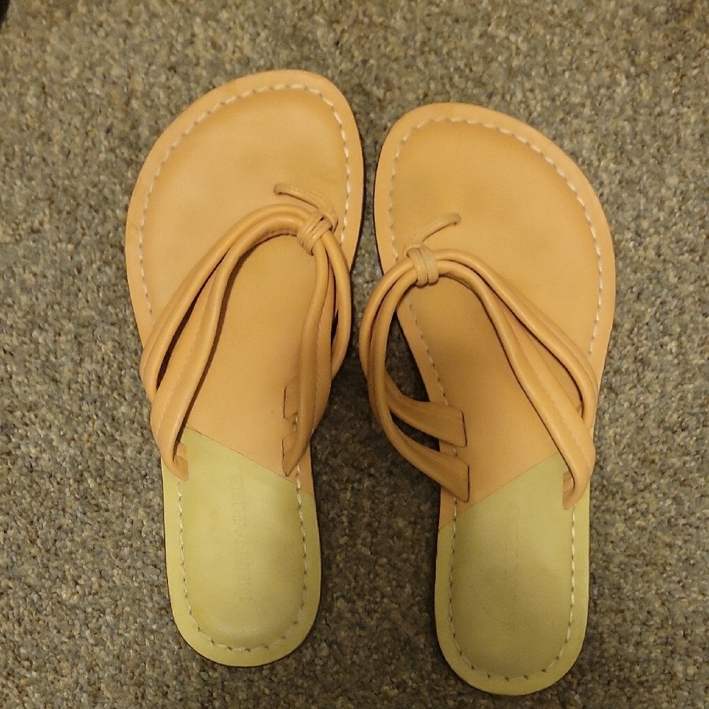 Sole Society Tan Knot Thong Slide Sandals